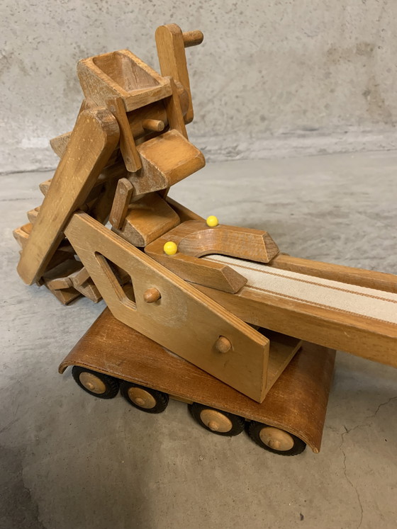 Image 1 of Échelle de Jacob vintage en bois avec tapis roulant. Friedrich Fröbel Werdau 1960