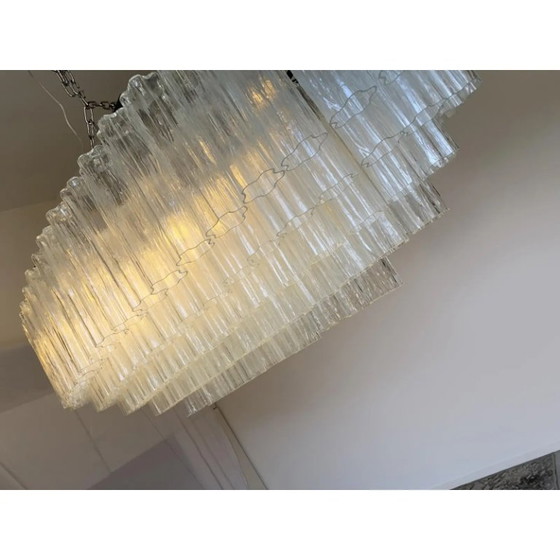 Image 1 of Oval Murano Tronchi Art Glass Chandelier