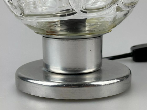 Image 1 of 60's 70's Lampe de chevet Chrome Doria Verre Space Age Design