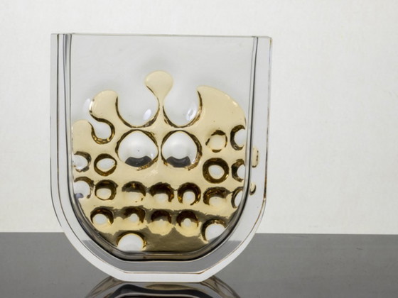 Image 1 of Große Kristallglasvase von Ladislav Oliva, Exbor, um 1970
