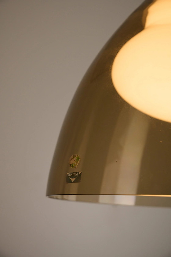 Space Age Blown Glass Pendant Lamp by Vistosi, Italy, 1970s, Ceiling lights, Aluminium (photo 2 of 10)