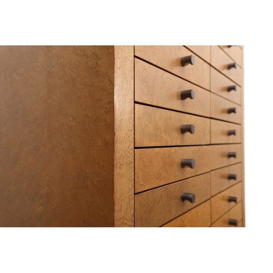 Image 1 of Vintage wood and metal storage cabinet with drawers by Frans Van Praet, 1980