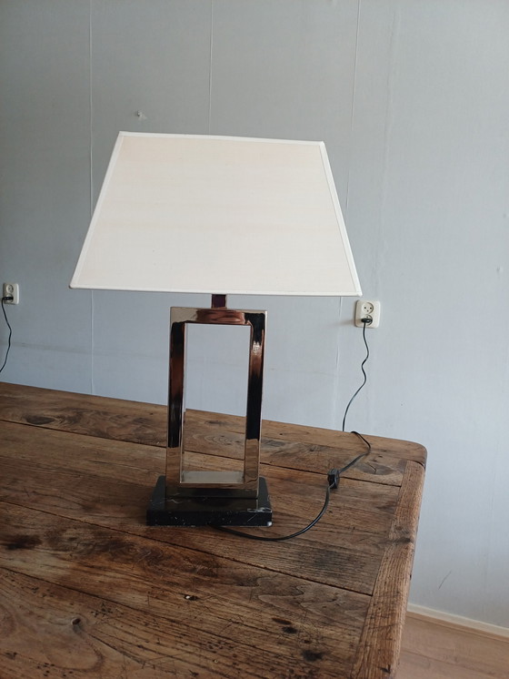 Image 1 of Lámparas de mesa cromadas modernas de mediados de siglo.