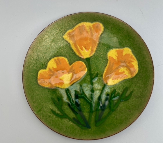 Image 1 of Annemarie Davidson – Handgefertigte Email-Schale, Kalifornien (ca. 1960er Jahre)