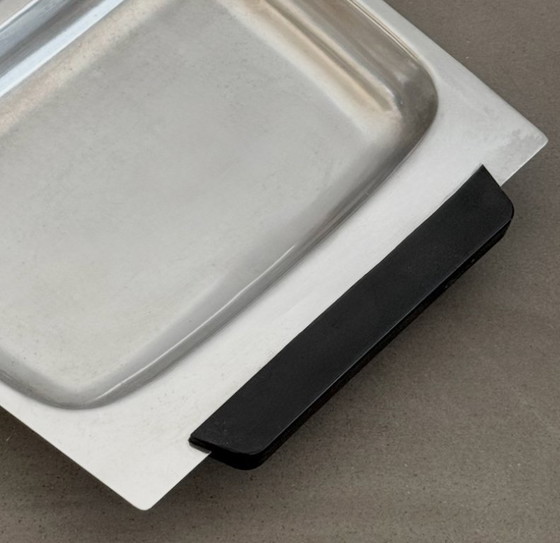 Image 1 of Vintage Stainless Steel Tray, Space Age Design, 70s