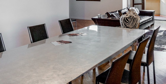 Image 1 of Ego Zeroventiquattro Luxury Table – 250x130 cm – Silver Leaf and Metal Finish