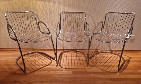 Image 1 of Gastone Rinaldi 4x Chrome Chairs