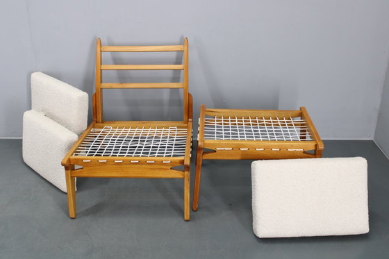 Image 1 of Paire de chaises et d'ottomans de chasse Uno et Osten Kristiansson restaurés, Suède, années 1950