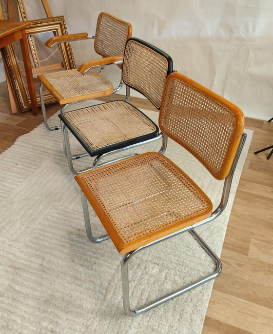 Sedia Cesca B32 Nera di Marcel Breuer, Italia – Sedie da pranzo, Rattan, Wood, Vintage (photo 14 of 15)