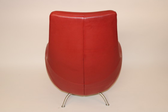 Image 1 of Rolf Benz Drehsessel aus rotem Leder