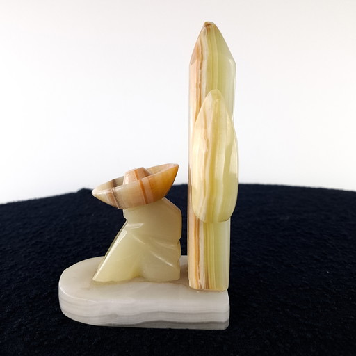 Vintage-Buchstütze aus Onyxmarmor, 1970er Jahre, Mid-Century Modern