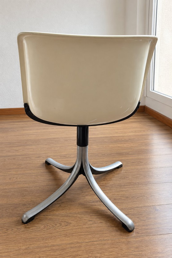 Coppia di sedie girevoli vintage Tecno (Modus 4), Altro, Bianco (foto 2 di 5)