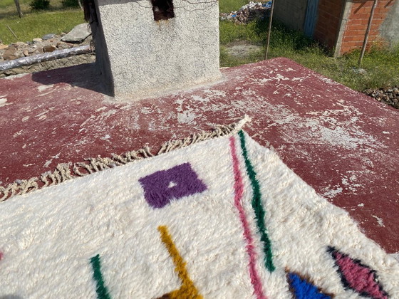 Image 1 of Authentiek Beni Ouarain tapijt 300x200 cm – Handgemaakt Marokkaans wollen tapijt – Minimalistisch Berbers tribaal ontwerp