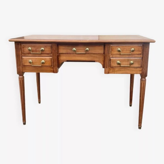 Image 1 of Escritorio plano estilo Luis XVI con 5 cajones