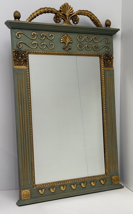 Miroir de cheminée vintage à facettes Verno Collections gold mint XL