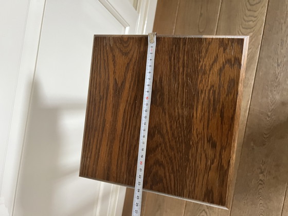 Image 1 of Plant table/pedestal set dark antique oak