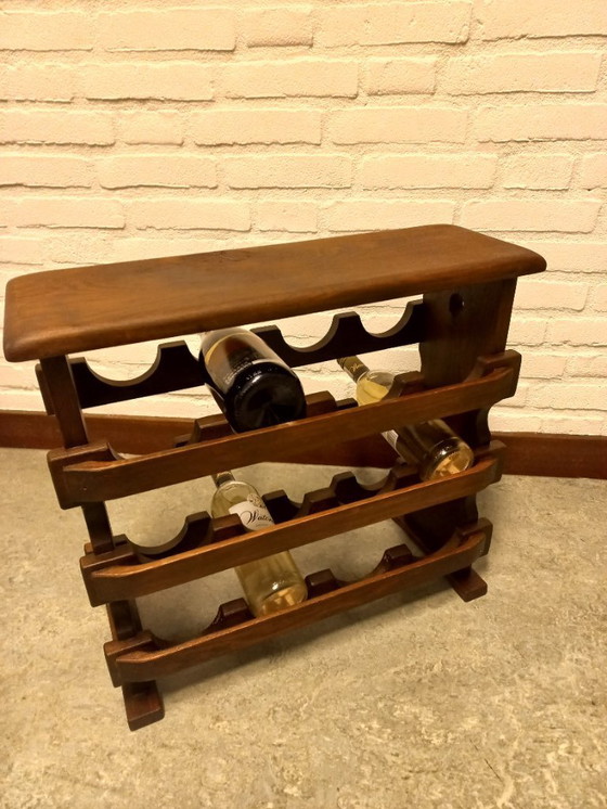 Image 1 of Brutalist wooden wine rack