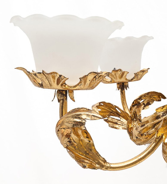 Lampadario floreale antico – Metallo, Oro (photo 3 of 6)