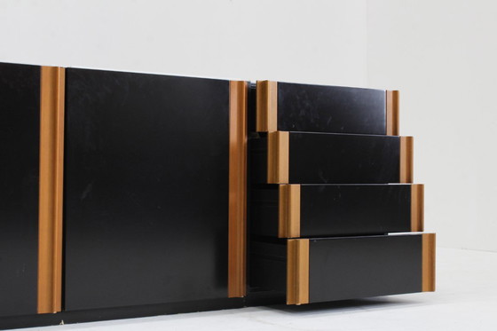 Image 1 of Buffet italien vintage, bois et marbre, années 1970