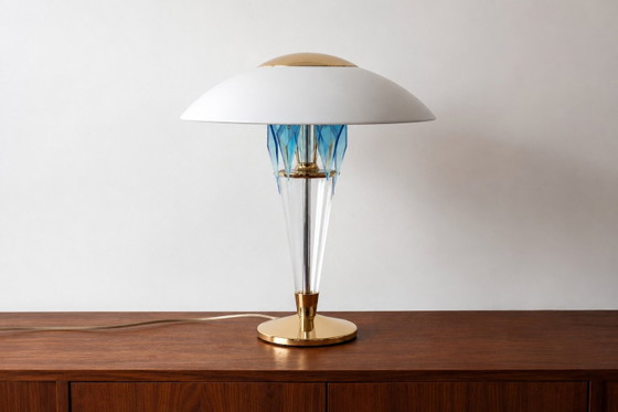 Image 1 of Italienische „Transatlantico“-Tischlampe aus Muranoglas in Pilzform aus den 1980er Jahren