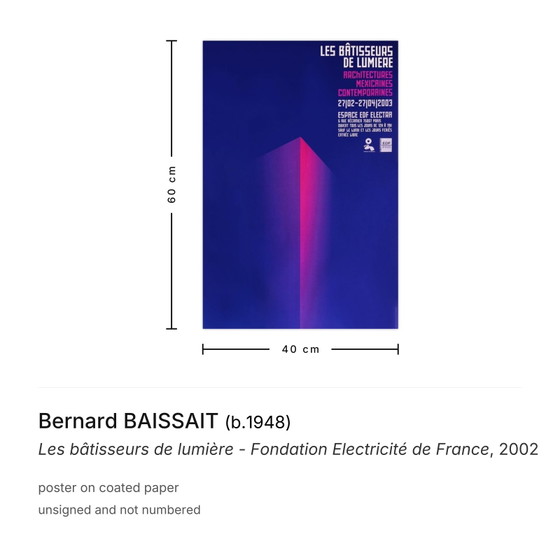 Bernard Baissait - Cartel Los constructores de la luz - Fundación de la electricidad de Francia – Pósters (photo 3 of 5)
