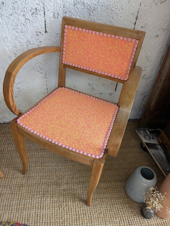 Coppia di Poltrone vintage restaurate – Tessuto ÉLITIS di alta gamma – Pezzi unici – Textile (photo 4 of 5)