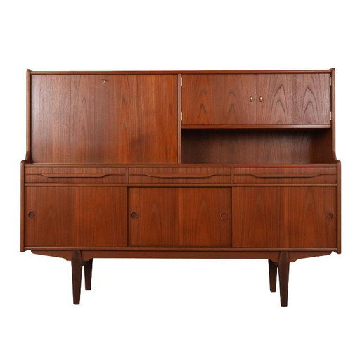 Teak highboard, Danish design, 1960s, production: Denmark