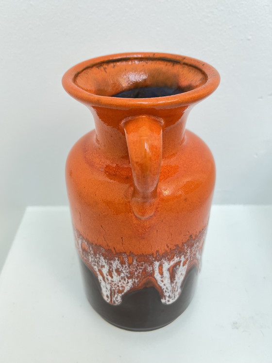 Image 1 of Jasba Vase Fat Lava Orange N602 1220 Mid Century West Germany vintage