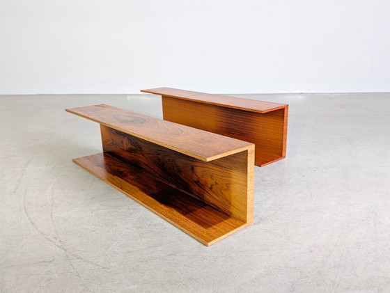 Image 1 of 2x Étagère murale originale du milieu du siècle Wilhelm Renz Walter Wirz en teck