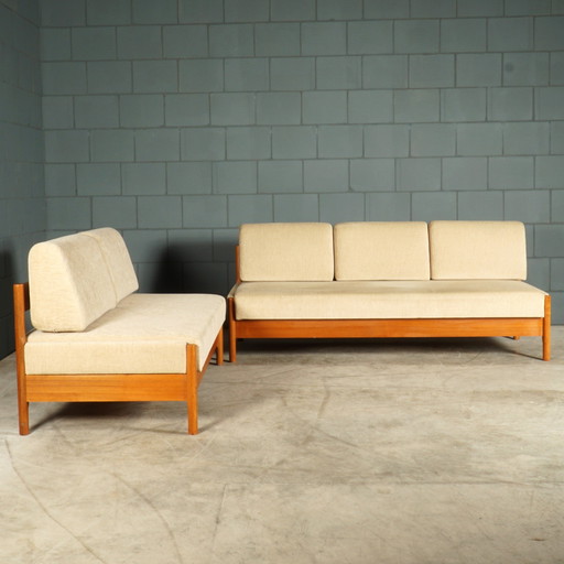 Ensemble de bancs à clapet danois - Den Blaa Fabrik - 1960s