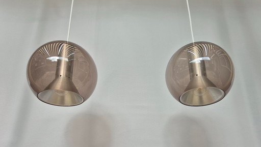 Lampe suspendue vintage - Raak avec 2 globes - 1970