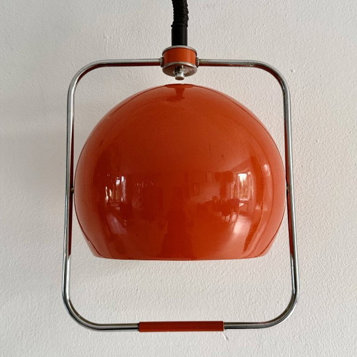Suspension vintage Gepo 'Eyeball' – Space Age – Orange & Chrome (Années 70)