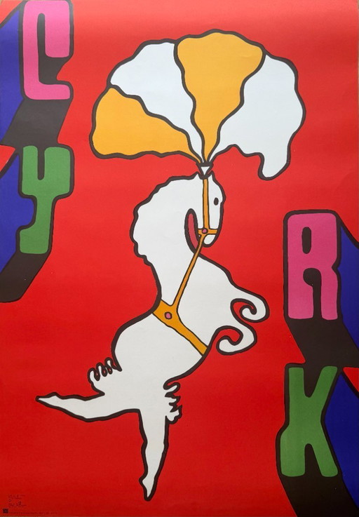 Jan Mlodozeniec (1929-2000), Caballo de Cyrk, 1979, Cartel n.º 22. Copyright de Desa Foreign Trade Enterprise, Impreso en