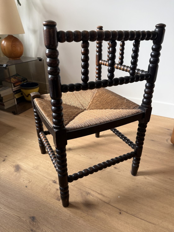 Image 1 of Sedia angolare Bobbin in rovere antico