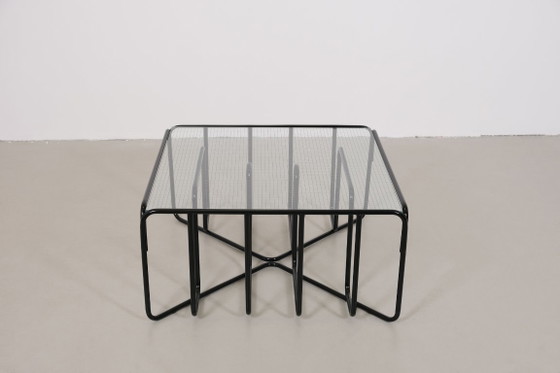 Image 1 of Vintage black tubular frame coffee table