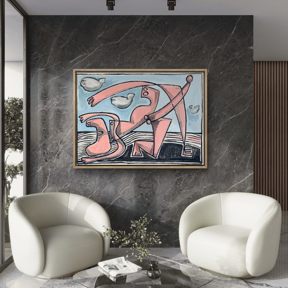 Image 1 of Gundi Falk (1966) Dance of the Lovers - Large Cubist painting on canvas