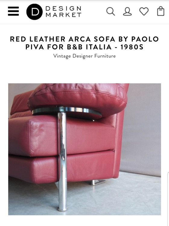 Canapé design B&B Italia Arca en cuir, design Paolo Piva – Canapés 2 places, Glass, Leather (photo 13 of 15)