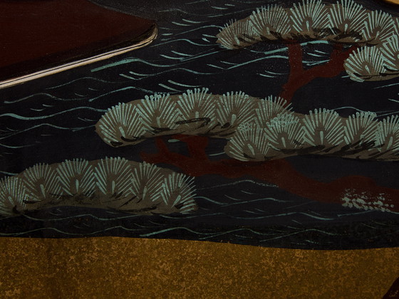 Image 1 of Sérigraphie japonaise Byobu à six panneaux sur papier Période Edo 19e siècle