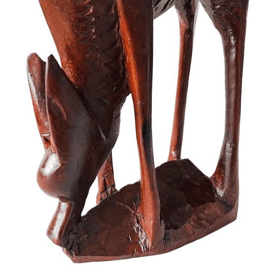 Image 1 of Statua in legno di un cervo, un'antilope, una gazzella, metà secolo, anni '60