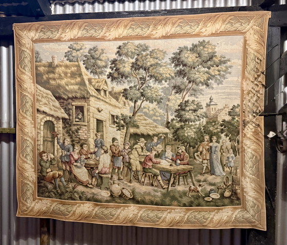 French Tapestry - Gobelin - Aubusson Style – 170 x 150 cm | Early 20th Century – JPParis, Wall decoration (photo 3 of 7)