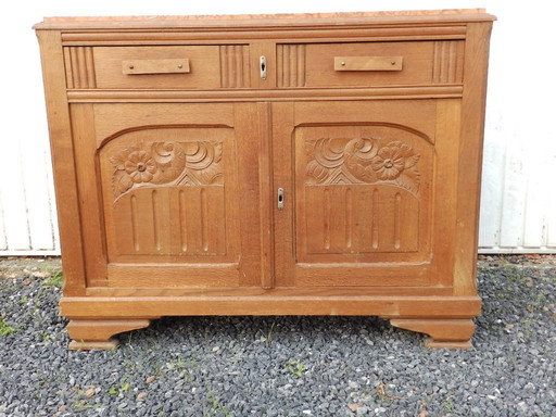 Art-Deco-Möbel aus Eiche mit Marmor
