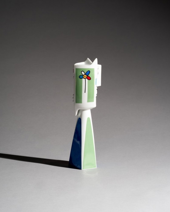 Image 1 of Zeldzame porseleinen kandelaar van Otmar Alt Rosenthal, "Cat-Light", Duitsland, jaren 80-90.