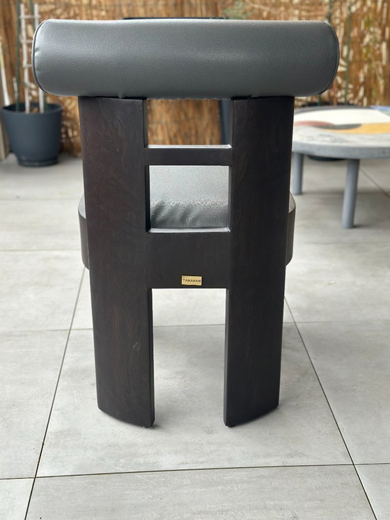 Image 1 of Lot de 2 chaises TAHANAN en bois massif et cuir – Design philippin fait main