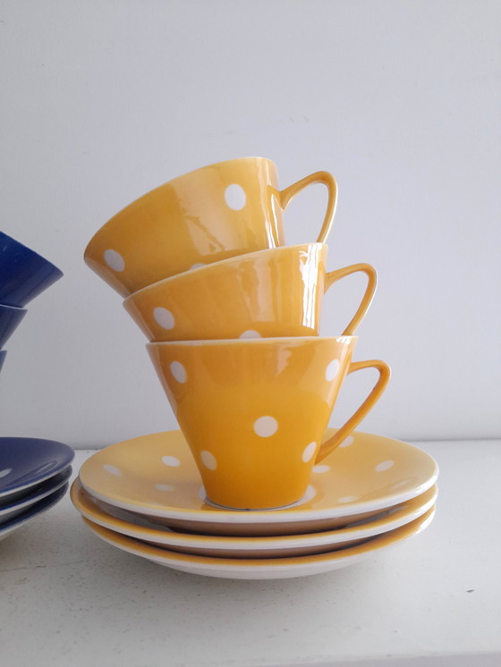 Image 1 of Set di 6 tazze e piattini Boch anni '60