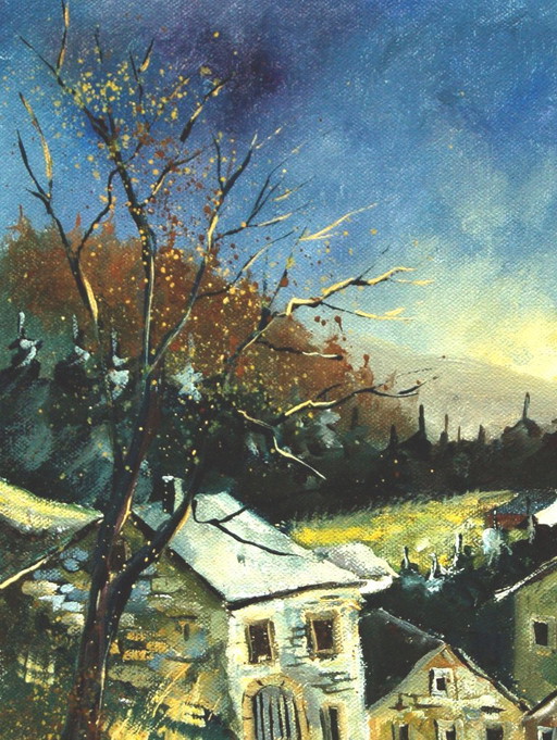 Old houses in the Belgian Ardennes – schilderijen tekeningen, Canvas (photo 2 of 5)