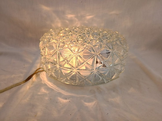 Image 1 of Elegante vintage Franse plafondlamp, vlak gemonteerd, VIANNE, midden 20e eeuw