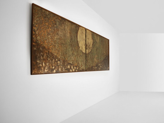 Image 1 of Nicolas Seailles large two lacquered panels framed 19788