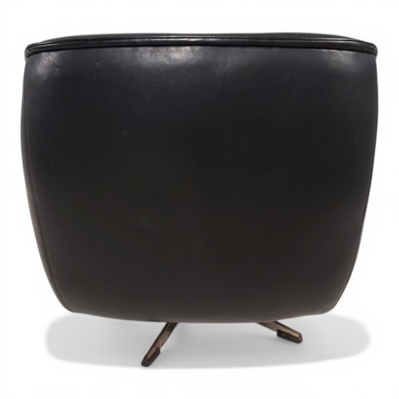 Image 1 of ESA 802 Black Leather Lounge Chair by Werner Langenfeld, 1970