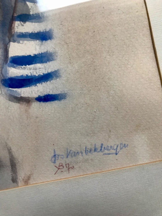 Image 1 of Watercolor with three black women by Jos Vanbekbergen