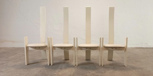 4 x Vico Magistretti for Poggi Golem dining chairs